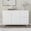 47.2" MDF Buffet Sideboard Cabinet with 2 Doors, Drawers, Adjustable Shelves and Metal Legs Wave Pattern for Dining Room, - 2 of 4
