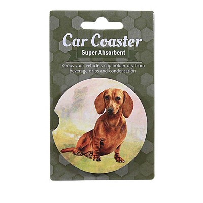 E S Imports Dachshund red Car Coaster 1 Car Coaster Inches