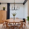 YANSUN 6-Light Industrial Black and Gold Chandelier with E12 Socket, No Bulb Included for Dining Room, Living Room, or Entryway - 3 of 4