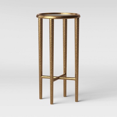 Alexandria Round Forged Brass Drink Table with Glass Top - Threshold™