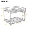 NicBex Metal Bunk Bed,Low Loft Bed with Ladder for Kids Teens Adults,Silver/Black/White - 3 of 4