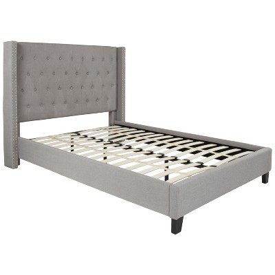 Merrick Lane Upholstered Full Size Platform Bed In Dark Gray Fabric ...