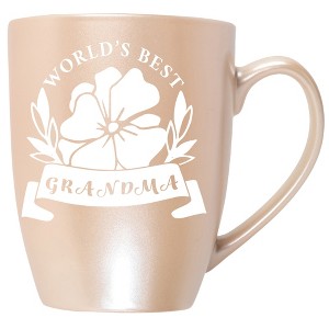 Elanze Designs World'S Best Grandma Precious Pearl 10 ounce New Bone China Coffee Cup Mug - 1 of 4