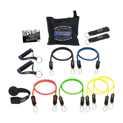 Bodylastics BLSET05 Max Tension High Quality 13 Piece Full Body Exercise Equipment Set with Anti Snap Weight Resistance Bands, Handles, and Anchors