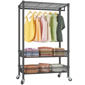 VIPEK Rolling Clothes Rack Heavy Duty Garment Rack With Wheels, Adjustable Portable Metal Closet - 1 of 4