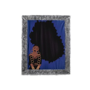 Pardon My Fro Faux Fur Throw Blanket - 1 of 4