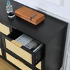 NicBex Wooden 7-Drawer Dresser,Modern Double Dressers with Rattan Drawers,Chest of Drawers for Bedroom,Living Room,Kids Room,Hallway,Natural Style - 3 of 4