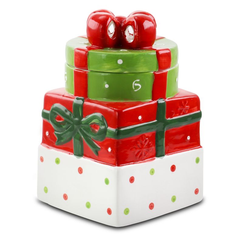 Gibson Home Christmas Estate 7.5 Inch Gift Box Holiday Cookie Jar, 1 of 7