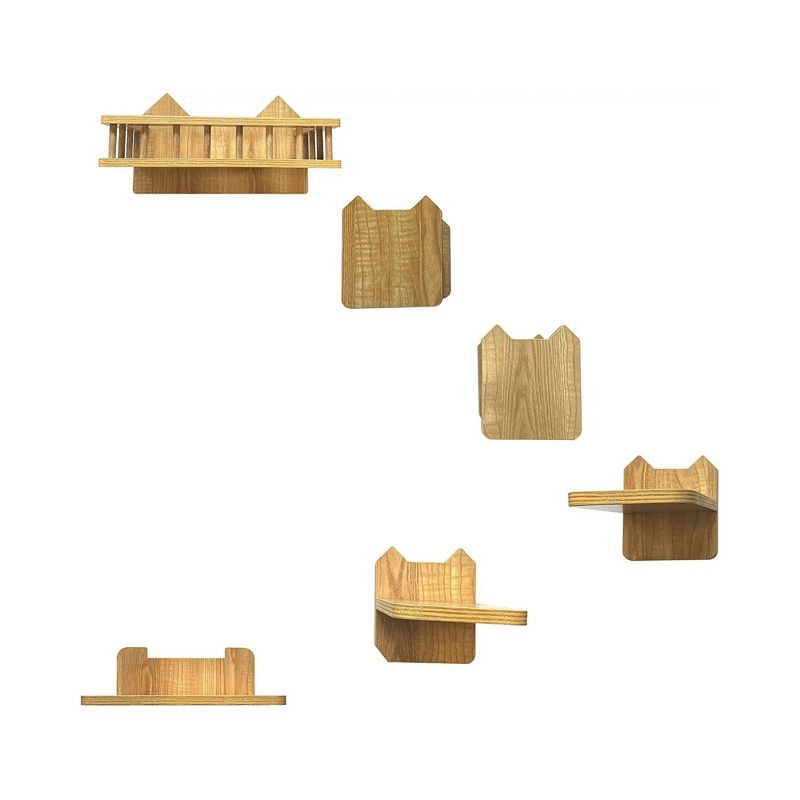 Midlee Cat Wall Shelves Climber Furniture- Medium- Perch Activity Wooden Tree, 1 of 8