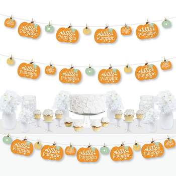 Big Dot of Happiness Little Pumpkin - Fall Birthday Party or Baby Shower DIY Decorations - Clothespin Garland Banner - 44 Pieces