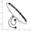 Chisel Stainless Steel Polished Black Cubic Zirconia Adjustable Bracelet - 4 of 4