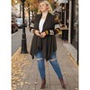 Agnes Orinda Women's Plus Size Christmas Asymmetric Colorblock Open Front Knit Cardigans - 3 of 4