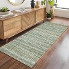 Acekool 5x7 Green Washable Area Rug, Modern Solid Braid Print, Non-Slip, Stain Resistant, Low Pile Accent Carpet for Living Room Bedroom - 3 of 4