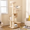 Tangkula 69" Tall Cat Tree Wooden Kitten Tower w/ 2 Condos Cozy Top Perch Space Capsule - 2 of 4