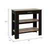 NicBex Mobile Kitchen Island Cart Morden Kitchen Carts with Storage, 2 Shelves,1 Drawer and Towal Rack for Kitchen, Black and Oak - 2 of 4