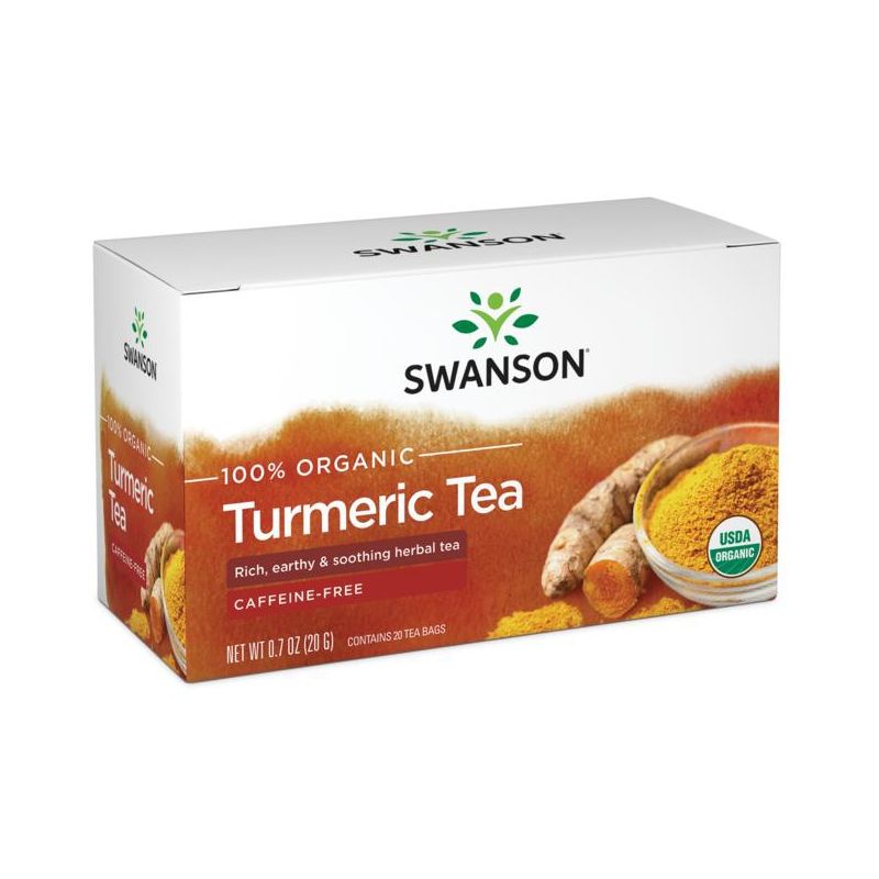 Swanson 100% Organic Turmeric Tea 20 Bags, 1 of 3