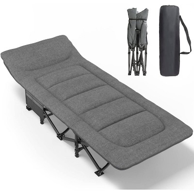 Sportneer Camping Cot for Adults with Cushion and Pillow, Portable Folding Bed for Sleeping, Lightweight Tent cot with Carry