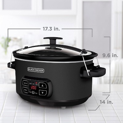 BLACK DECKER 7-Quart Slow Cooker, SCD4007, Chalkboard Exterior, Locking Lid, 3 Heat Settings, Removable Stoneware Crock