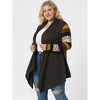 Agnes Orinda Women's Plus Size Christmas Asymmetric Colorblock Open Front Knit Cardigans - 4 of 4