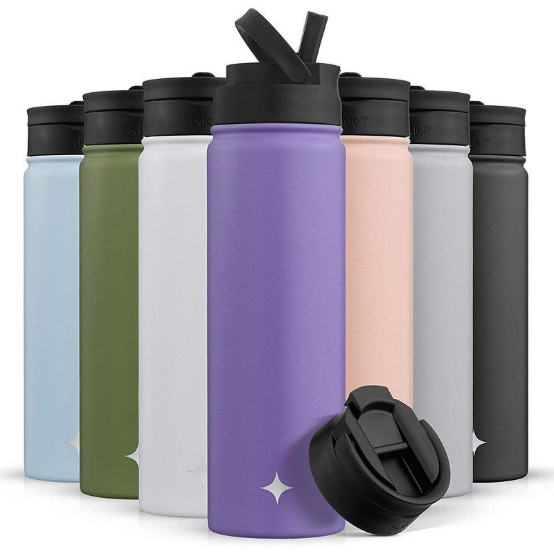 JoyJolt Triple Insulated Water Bottle with Flip Lid & Sport Straw Lid - 22 oz Hot/Cold Vacuum Insulated Stainless Steel Water Bottle, 1 of 10