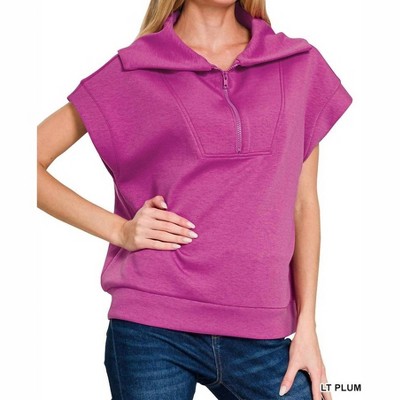 Women's Naomi Scuba Half Zip - ZENANA
