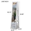 Jewelry Armoire With Full-Length Mirror, Jewelry Cabinet With 4 Lined Shelves-Cuddlewood - 4 of 4