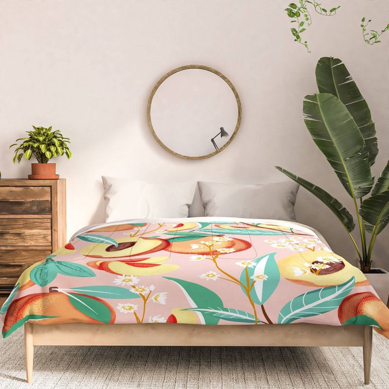 Peach Season Polyester Comforter & Sham Set - Deny Designs, 3 of 6