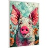 Amanti Art Pig in Flowers by Justyna Jaszke Framed Canvas Wall Art - 2 of 4