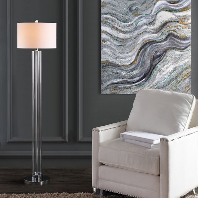 Lovato 64" Clear Glass & Polished Chrome Traditional Floor Lamp