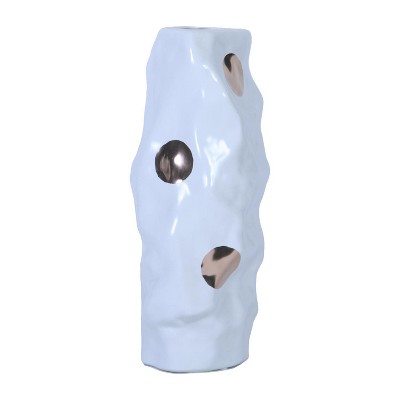 NicBex Ceramic Vase Home Decor with Gold Decoration Irregular Shape Modern Vase for Centerpieces for Dining Room, Living Room, Office