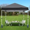 10 x 10 Pop Up Canopy, Beach Tent 3 Adjustable Heights, Easy Up Sun Shade w/ Wheeled Carry Bag, Outdoor Portable Shelter for Events, Parties, Camping - 4 of 4