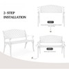 Karl Home | 40.5-Inch White Cast Aluminum Outdoor Bench - 4 of 4