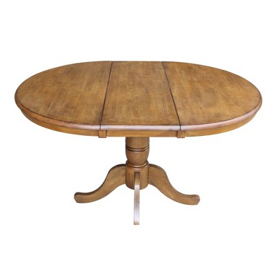 Pecan Round Extendable Wood Counter Height Table