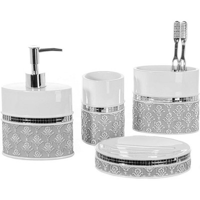 Creative Scents Mirror Damask 4 Piece Bath Gift Set