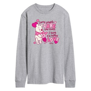 Men's - Winnie the Pooh - Care Too Much Called Love Long Sleeve Graphic T-Shirt - 1 of 3