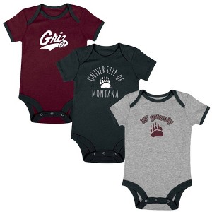 NCAA Montana Grizzlies Infant Boys' Short Sleeve 3pk Bodysuit Set - 1 of 4