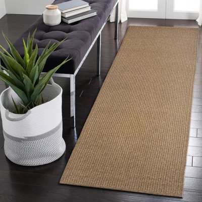 Tan Flat Woven Sisal Reversible Indoor/Outdoor Rug 2' x 7'6"