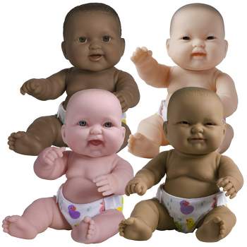 JC Toys 14" Lots to Love Babies with Different Skin Tones and Poseable Bodies - Set of 4