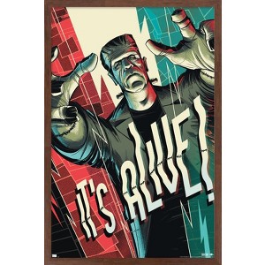 Trends International Frankenstein - It's Alive by César Moreno Framed Wall Poster Prints - 1 of 4
