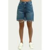 Women's BOYFRIEND HIGH-WAISTED DISTRESSED DENIM SHORT - RD Style - image 2 of 2