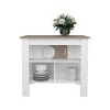 INFURNIC Kitchen Carts and Islands Kitchen Island with Three Storage Shelves and Spacious Prep Area, White, 27.5"*40.5"*35.4" - 3 of 4