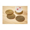 tag Set of 4 Round Beaded Coasters in Antique Gold Glass for Everyday Use - 4 inches Diameter, Wipe Clean with Soft Cloth - 2 of 3