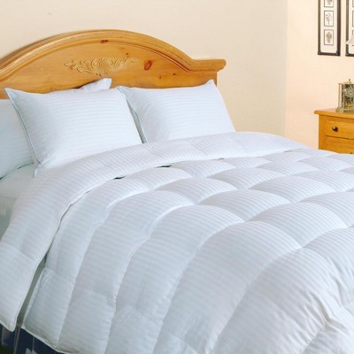 Blue Ridge 500 Thread Count Damask Stripe Silk And Cotton Blend White ...