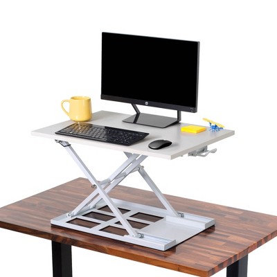 X-Elite Pro 28” Standing Desk Converter with Pneumatic Height-Adjustment – White – Stand Steady