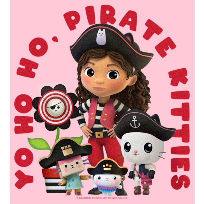 Girl's DreamWorks: Gabby's Dollhouse Yo Ho Ho Pirate Kitties T-Shirt, 2 of 5
