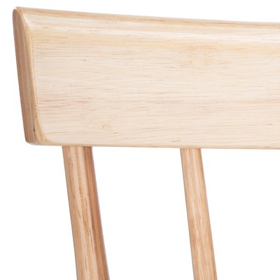 Natural Rubberwood Spindle Back Counter Stools, Set of 2