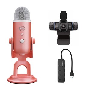 Blue Microphone Yeti USB Microphone (Pink Dawn) with Webcam and 4-Port USB Hub - 1 of 4
