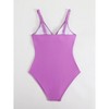 One Piece Swimsuits for Women V Neck Tummy Control Straps Swimsuits Ruched  Bathing Suits Adjustable Strap Removable Padding Swimsuits - 4 of 4