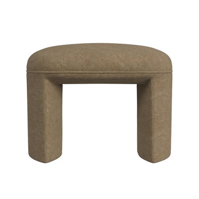Quinn Mocha Velvet Upholstered Modern Ottoman