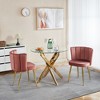 Sapphtopaz Dining Chairs Set of 2 Bistro Chair with Iron Legs Dining Room Chair with Velvet Upholstered Kitchen Chairs for Kitchen, Bedroom - 4 of 4